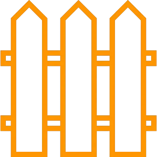 A set of four orange doors with a black background.